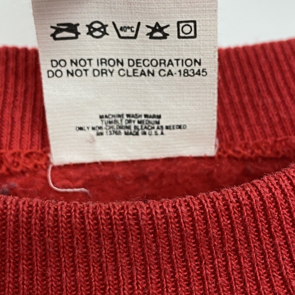 Vintage Ugly Christmas Sweatshirt Large Wreath Red Fruit Of The Loom 50/50 USA - Picture 7 of 11